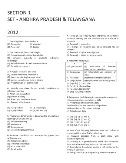 SET Paper 1 Teaching and Research Aptitude Book 2026 Previous Year Solved Papers Topic-wise Sorted with Detailed Solutions