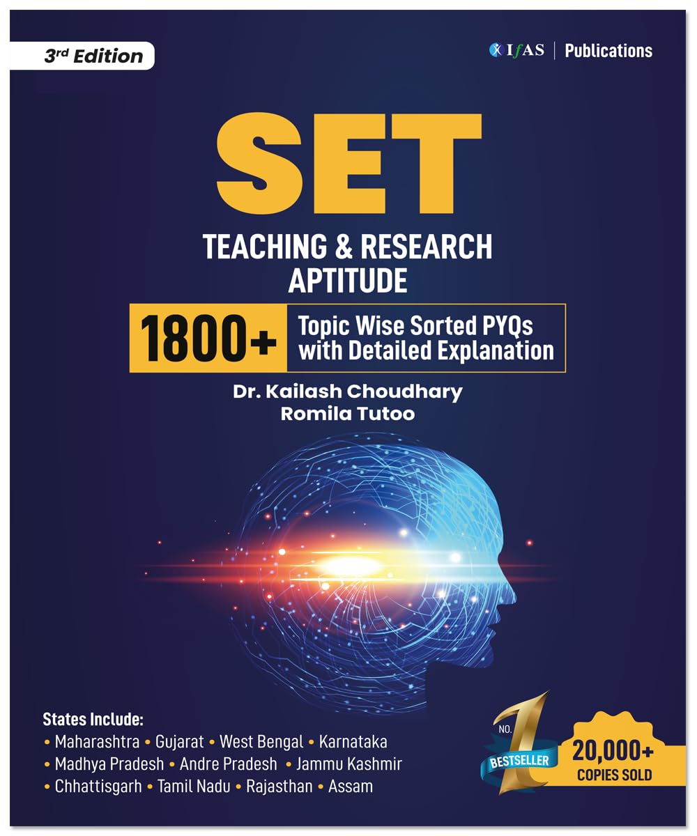 SET Paper 1 Teaching and Research Aptitude Book 2026 Previous Year Solved Papers Topic-wise Sorted with Detailed Solutions