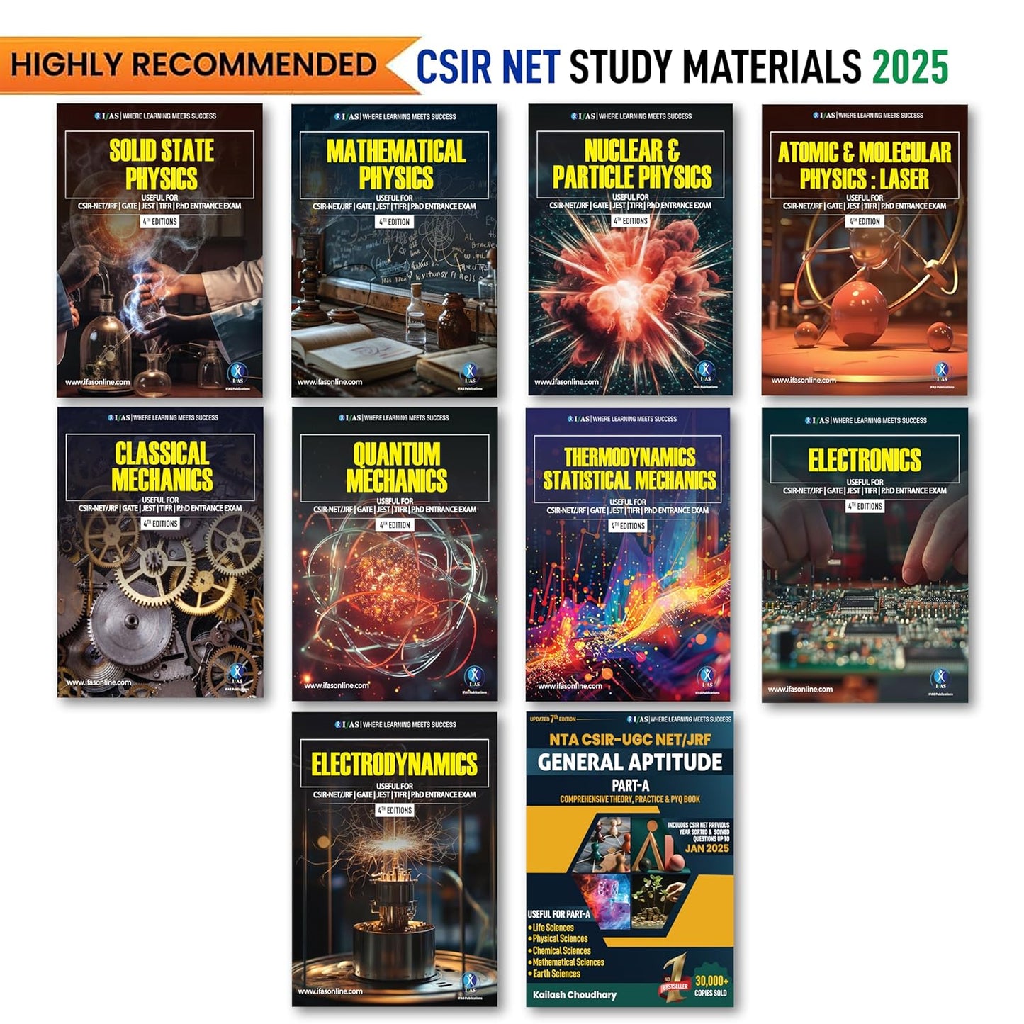 CSIR NET Physical Science Books - Physics Complete Study Materials with Theory & Practice Notes  (10 Books )  | Concept Books for NTA CSIR UGC NET/JRF, GATE, SET & TIFR Physics Examinations in India