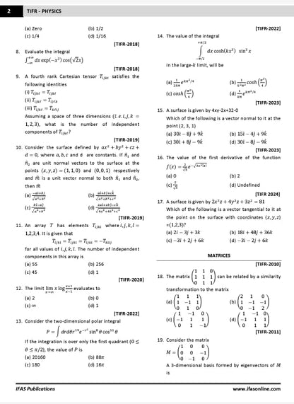 TIFR Physics Book topic wise Sorted Previous Year Questions with Explanations, Also Useful for all M.Sc Entrance Exam