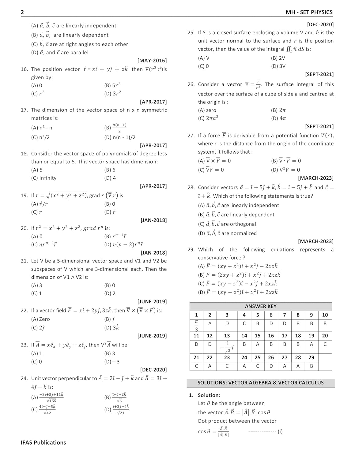 SET Physical Science PYQ Book 2026 Physics Previous Year Solved Papers Topic wise Sorted with Detailed Solutions