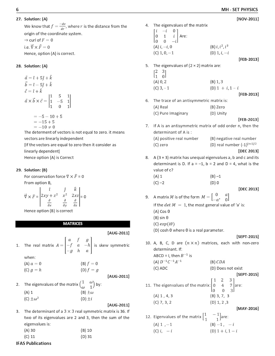SET Physical Science PYQ Book 2026 Physics Previous Year Solved Papers Topic wise Sorted with Detailed Solutions